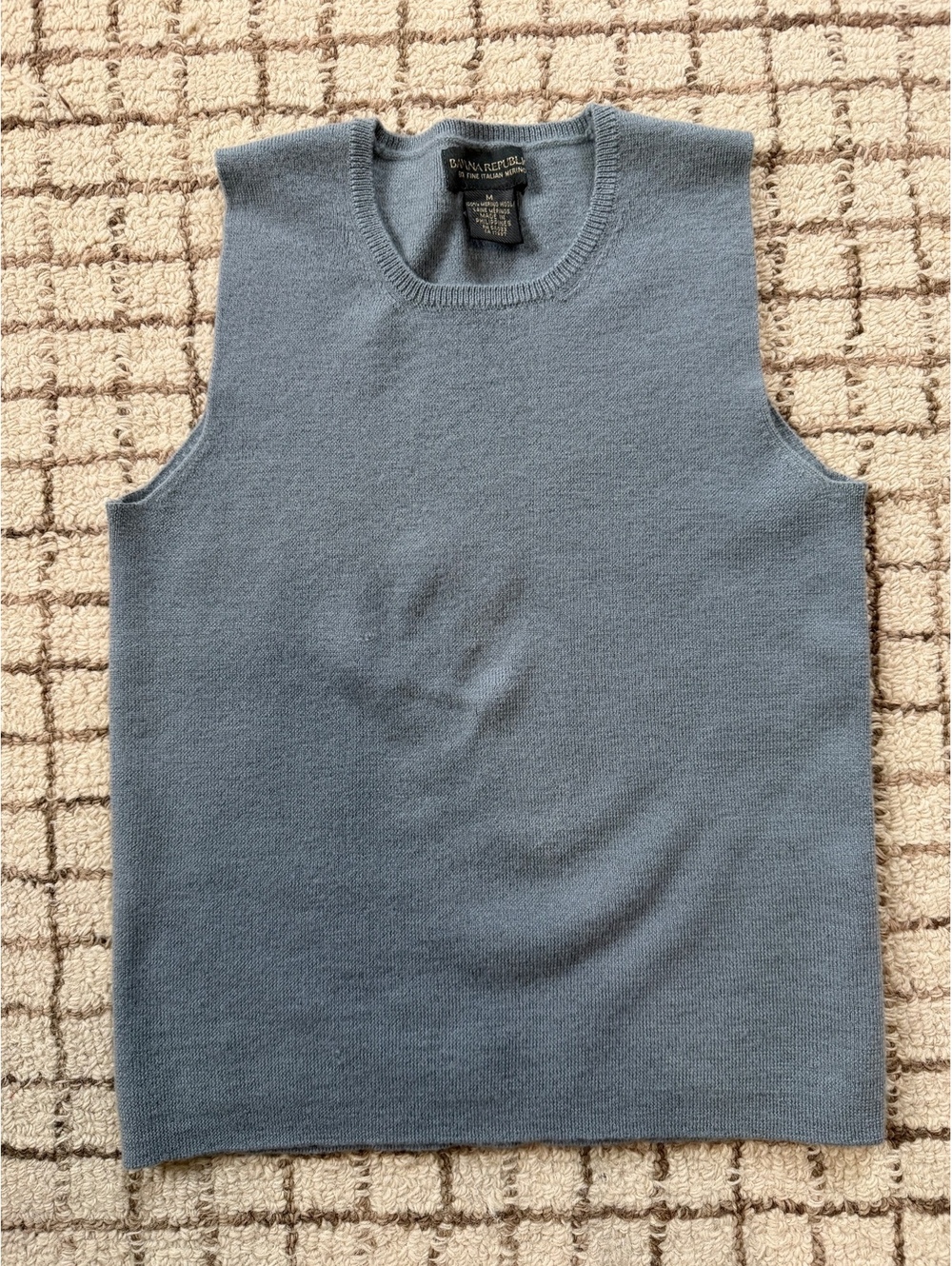 Banana republic womens merino wool minimalist Cleangirl layering tank dusty blue